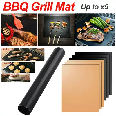 BBQ Grill Mat Reusable Bake Sheet Resistant Meat Barbecue Non-Stick Party • $12.68
