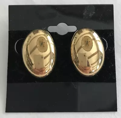 Monet Pierced Earrings Yellow Gold Tone Chunky 1  • $12