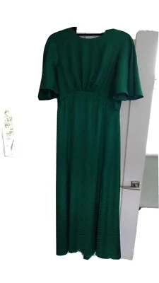 £0.99 • Buy Topshop Austin Jaquard Split Midi Dress Green - Size 12 - BNWT