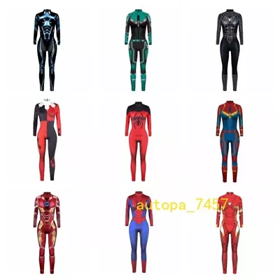 Bat Man Marvel Harley Quinn Women Cosplay Costume Jumpsuit Gifts Bodysuit New • $32.24