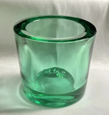 Iittala Marimekko Votive Tealight Candle Holder Beautiful Green Glass Finland • $29.99