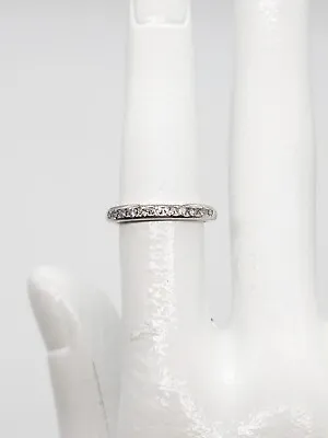 Vintage 1940s RETRO .25ct VS G Diamond Platinum Wedding Band Ring • $285