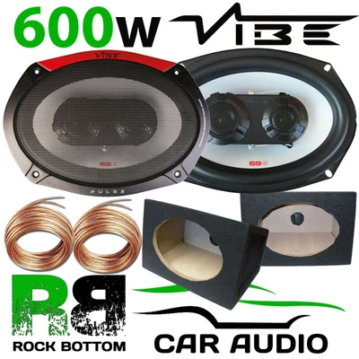 £89.99 • Buy VIBE PULSE 600 Watts A Pair 3-Way CAR VAN Speakers & 6x9 BLACK Pod Box PAIR