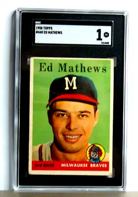 1958 Topps #440 Ed Mathews HOF SGC 1 • $24.99