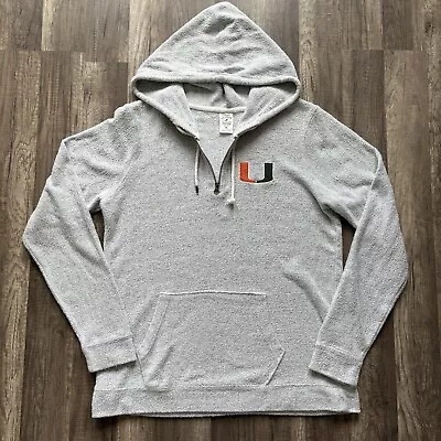 University Of Miami Hurricanes Sweatshirt Men's Extra Large Terry Cloth Hoodie • $40