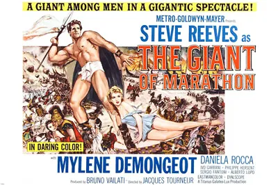 STEVE REEVES IN GIANT OF MARATHON Movie Poster MYLENE DEMONGEOT Hot 20x30   • $9.99