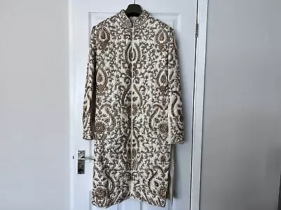 Asian Mens Sherwani Salwar Kameez Kurta Wedding MDM 38” Trouser 32 New-worn Once • £150