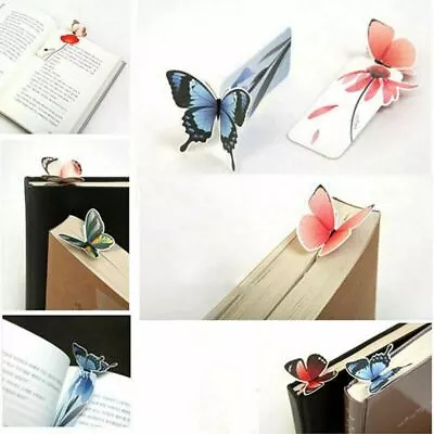 £3.45 • Buy 4pc Cute Butterfly On Flower Exquisite Paper Bookmarks Book Markers Readers Gift