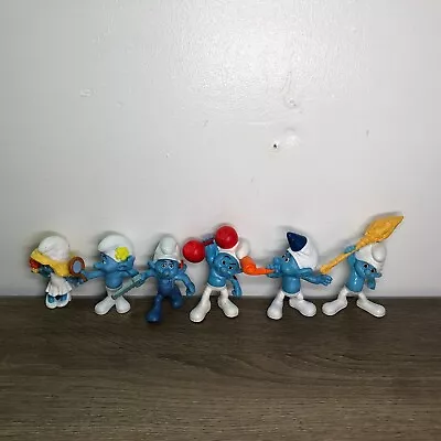 Smurfs Lot Mcdonalds Happy Meal Toys Smurf Cake Toppers Figures Figurine Set 6 • $20.99