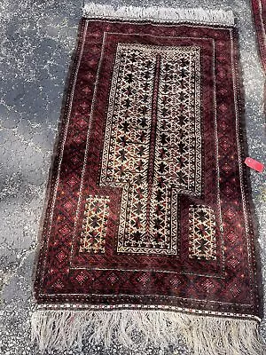 Antique Oriental Rug - 3x5 - Red - Hand Knotted - Wool • $400
