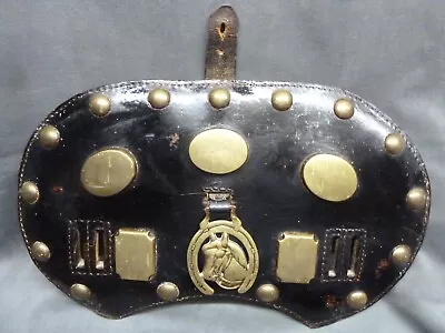 £15 • Buy Lovely Antique Shire Horse Leather Hame Holder With Horse Brasses Agricultural