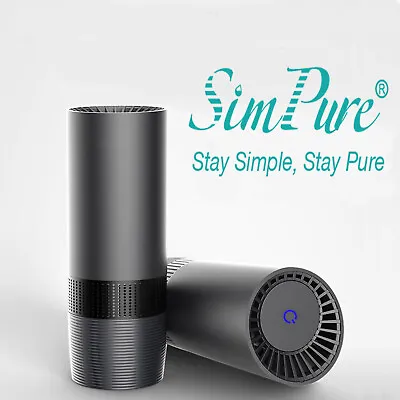 Mini Car Air Purifier True HEPA Air Purifier Ionizer Portable Air Cleaner Black • $6.99