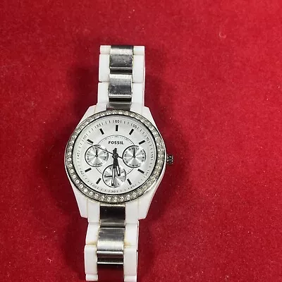 FOSSIL ES2807 White Watch Two Tone • $10