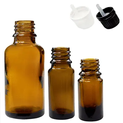 Amber Glass Bottles - 5/10/30/100ml - Black Or White Dropper (or Plain) Caps • £143.50