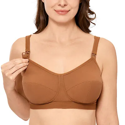 Women's Maternity Nursing Bra Plus Size Wirefree Cotton Softcup Supportive • $23.75
