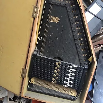 Vintage Oscar Schmidt Autoharp 12 Chord 36 Strings Retro Black W/Case & Extras • $90