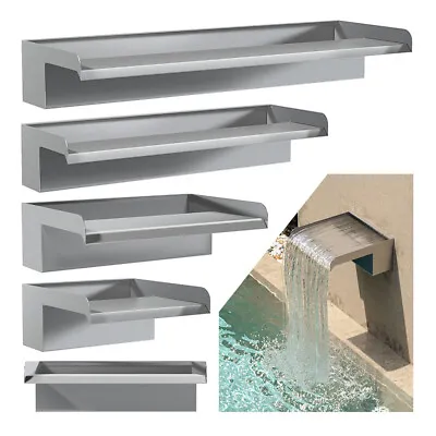 20cm 40cm 60cm Stainless Steel Waterfall Water Blade Wall Spillway Water Feature • £48.95