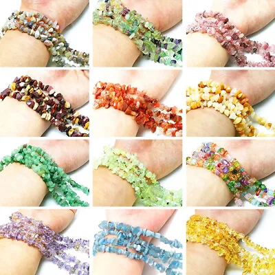 5-8mm Natural Gravel Stone Gemstone Irregular Freeform Nuggets Loose Beads QT136 • $9.99