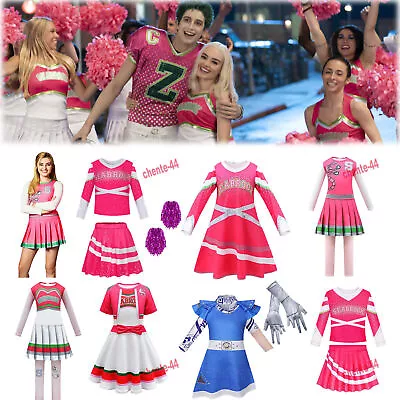 Zombies Cheerleader Skirts Dresses Costume Fancy Dress Kids Girls Children 3-10Y • £15.55