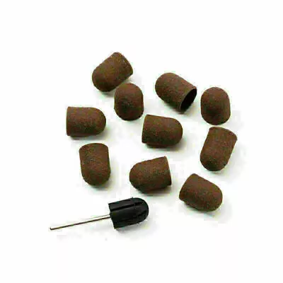 10Pcs Manicure Sanding Caps 1Pc Rubber Mandrel Grip For Nail Art Drill Machine# • $9.36