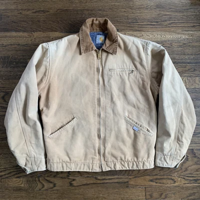 $199.99 • Buy Vintage 100 Year Anniv. 80s Carhartt Blanket Lined Detroit Jacket Tan M/L Faded