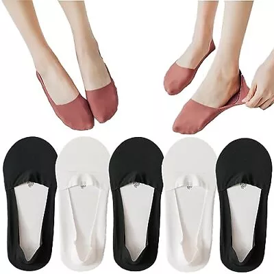 5 Pairs Invisible Ice Silk Non Slip Socks Breathable Liner Socks For Women • $11.37