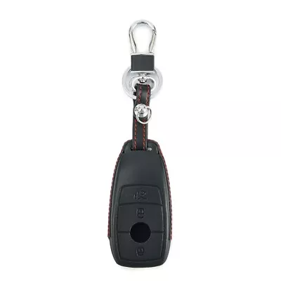 Black Leather Remote Key Cover Shell Keyless Case For Mercedes-Benz E300 E400 • $15.44