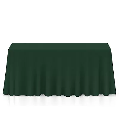 90  X 132  Rectangular Polyester Fabric Tablecloths For Wedding Hunter Green • $13.95