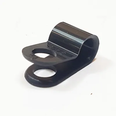 £1.59 • Buy Plastic P Clip 4.8mm 3/16  Nylon Black Pclip Clamp Hose Cable Holder Conduit
