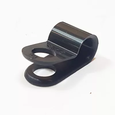 £1.79 • Buy Plastic P Clip 4.8mm 3/16  Nylon Black Pclip Clamp Hose Cable Holder Conduit