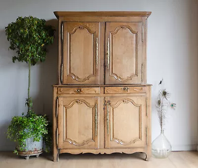French Antique Oak Dresser Buffet Linen Press Cabinet Cupboard Shelves Drawers • £1680