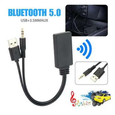 Car AUX Speaker Bluetooth 5.0 Audio Receiver Adapter USB+3.5mm Jack Stereo Audio • $13.98