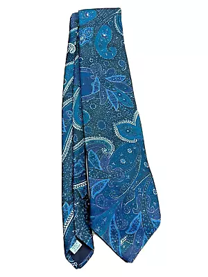 The Men's Store Men's Neck Tie Blue Paisley Vintage Made In The USA • $5.97