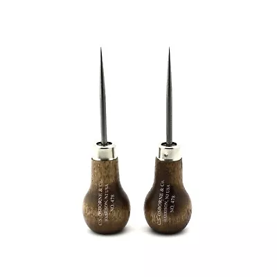 Set Of 2 CS Osborne Scratch Awl #478 Leathercraft Tools Made In USA • $12.95