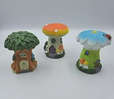 Enchanted Garden Fairy Mushroom House Garden Patio Rockery Ornaments • £4.99