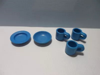 PLAYMOBIL - Blue Dish Set / Dishes / 3185 3187 3945 4450 5004 • £2.60