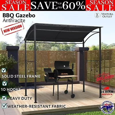 BBQ Gazebo 215x150x220 Cm Anthracite Steel Outdoor Patio Canopy Sun Shade VidaXL • $265.65