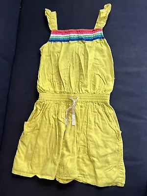 Mini Boden Girls 9-10 Y Multicolored Rainbow Romper Shorts Tank Chartreuse • $8.99
