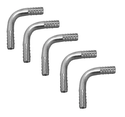 Stainless Steel 90° Barb Elbow Splicer 1/4 X 1/4 Inch Set Of 5 • $14.50