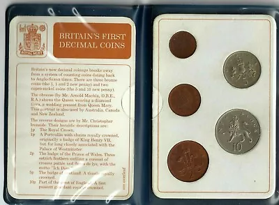 Britian FIRST Decimal Coin Set Presentation Collection Uncirculated 1971-1968  • £2.99