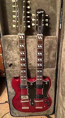 Double-Neck Epiphone G-1275 Made In Korea Hard Shell Case • $950