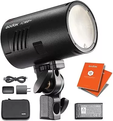 GODOX AD100 Pro Portable Flash Head Strobe Light Kit 100Ws TTL HSS Battery Flash • £269.99