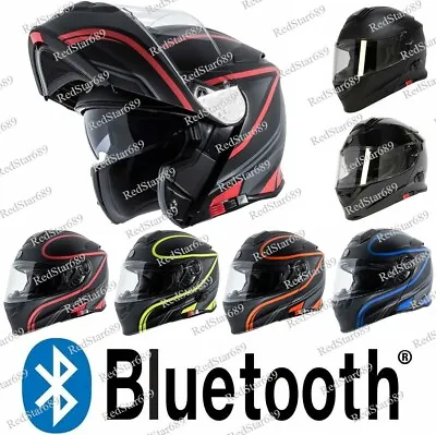 TORC T28B Bluetooth Flip Up Modular Motorcycle Helmet Dual Visor- DOT ECE 22.05 • $279.99