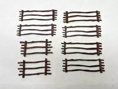 8 Vintage Marx Plastic Brown Fence Sections Split Rail 1-3/4  High X 5  L • $8.99