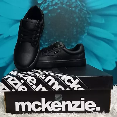 McKenzie Chrome Junior Shoes In PU Black (Multiple Sizes Available) • £28