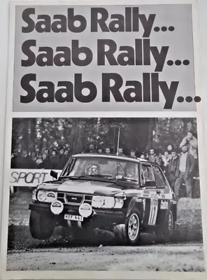 £69.49 • Buy Saab Rally 1977 UK Marketing Brochure 9 EMS Rally Car P  Eklund S Blomqvist