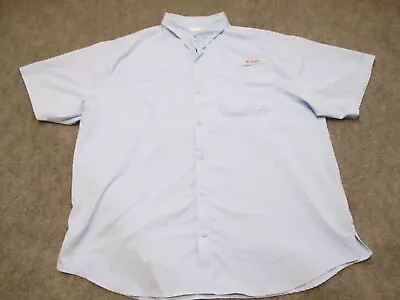 Columbia Shirt Men's XXL 2XL PFG Omni Shade Fishing Vented Lined Blue • $17.99