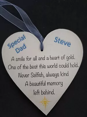 Memorial Plaque Remembrance Tribute Personalised Dad Mum Grandparent In Heaven • £5.99