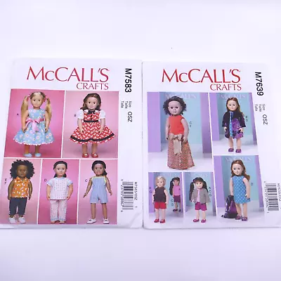 Lot 2 American Girl Sewing Patterns 18  DOLL Clothes McCall’s Crafts Uncut Short • $12