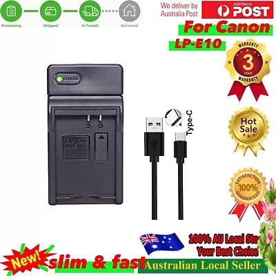 Battery UC Charger For Canon EOS1100D LP-E10 E0S1200D Kiss X50 Rebel T3 Portable • $19.98